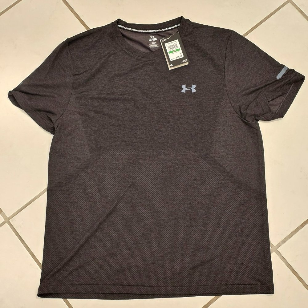 Under Armour Men's UA Seamless Stride Short Sleeve, Large, Dark Gray